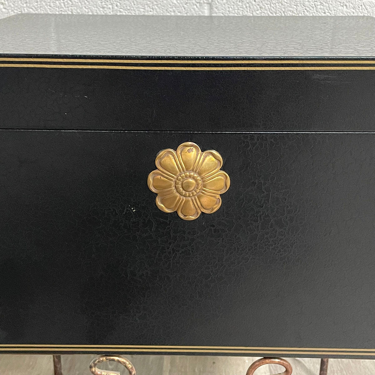 Decorative Black Box on Metal Stand