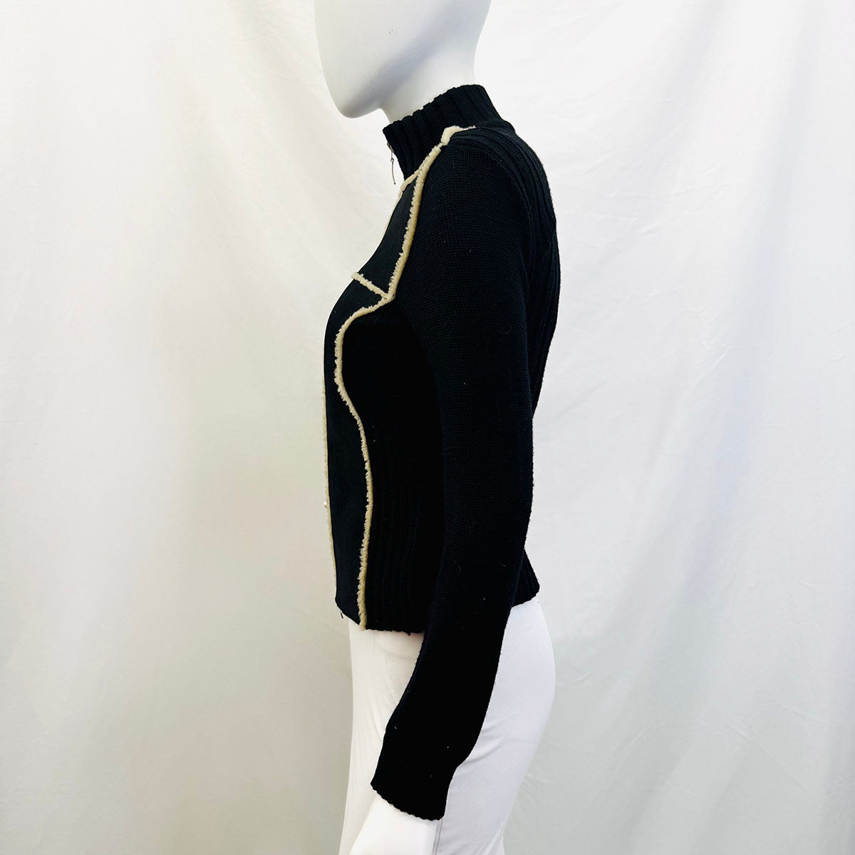 Active Cashmere Leather, Knit and Shearling Jacket