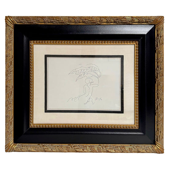 "Girl under Palm Leaves" Signed and Dated '02
