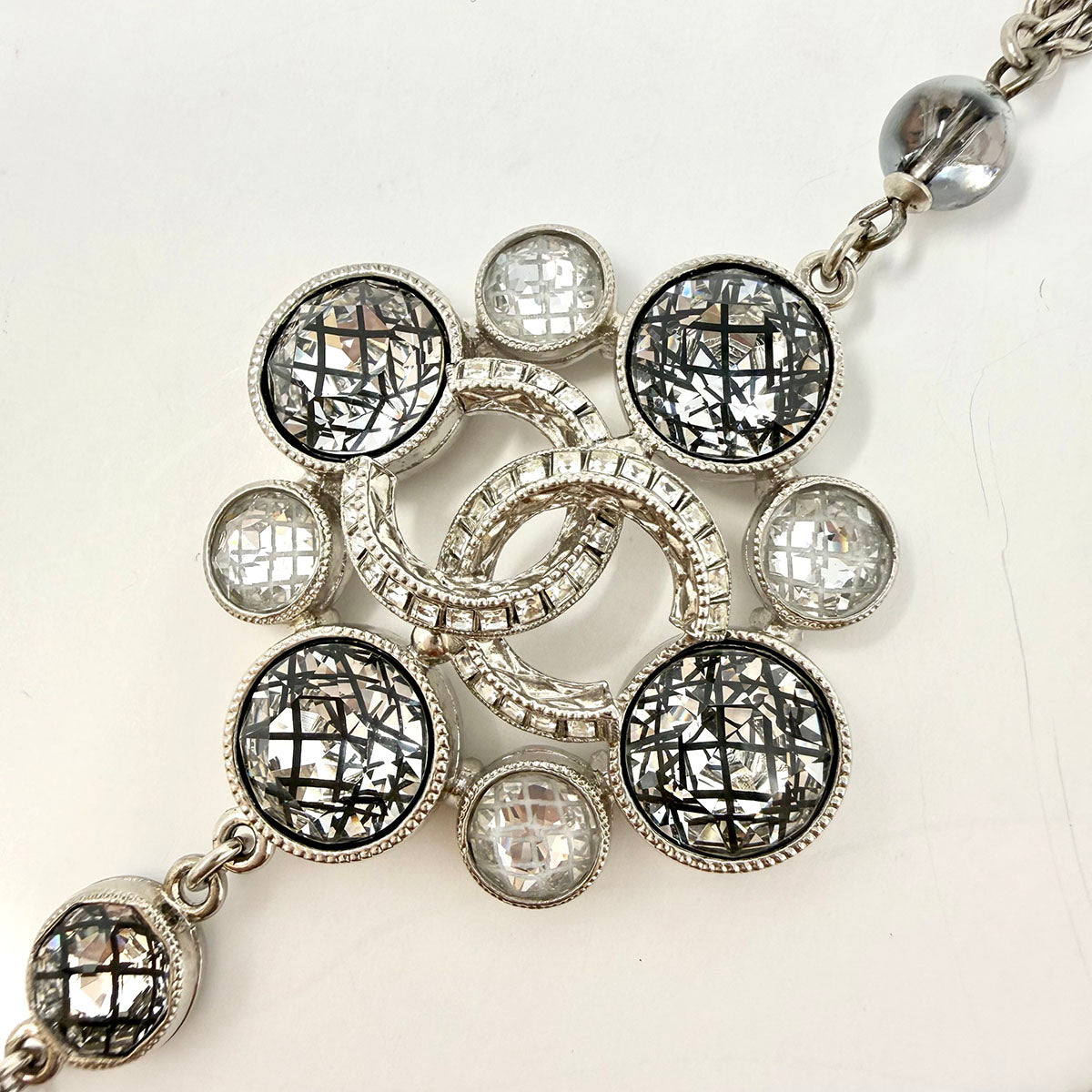 Chanel Double Layered Large Snowflake Station Necklace