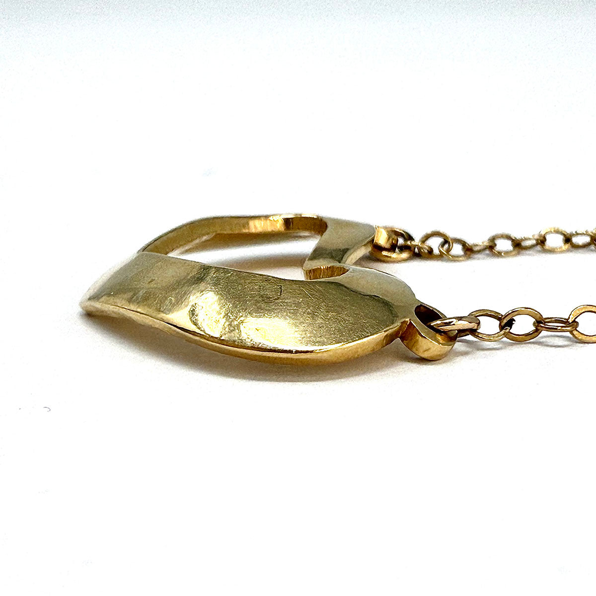14K Gold Necklace with Open Heart