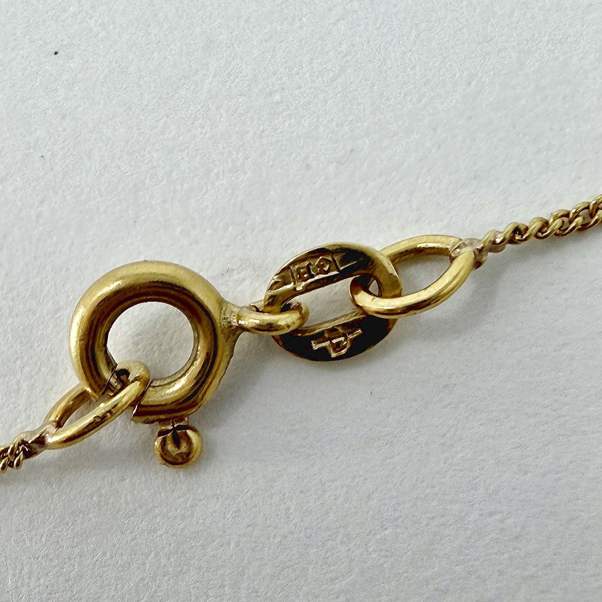 14K Gold Necklace with Diamond Embellished Disc Pendant with Red Enamel Trim