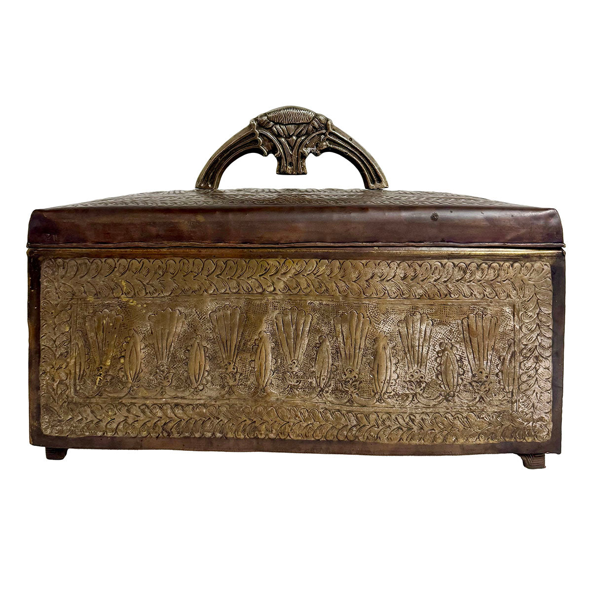 Large Etched Metal Box with Lid