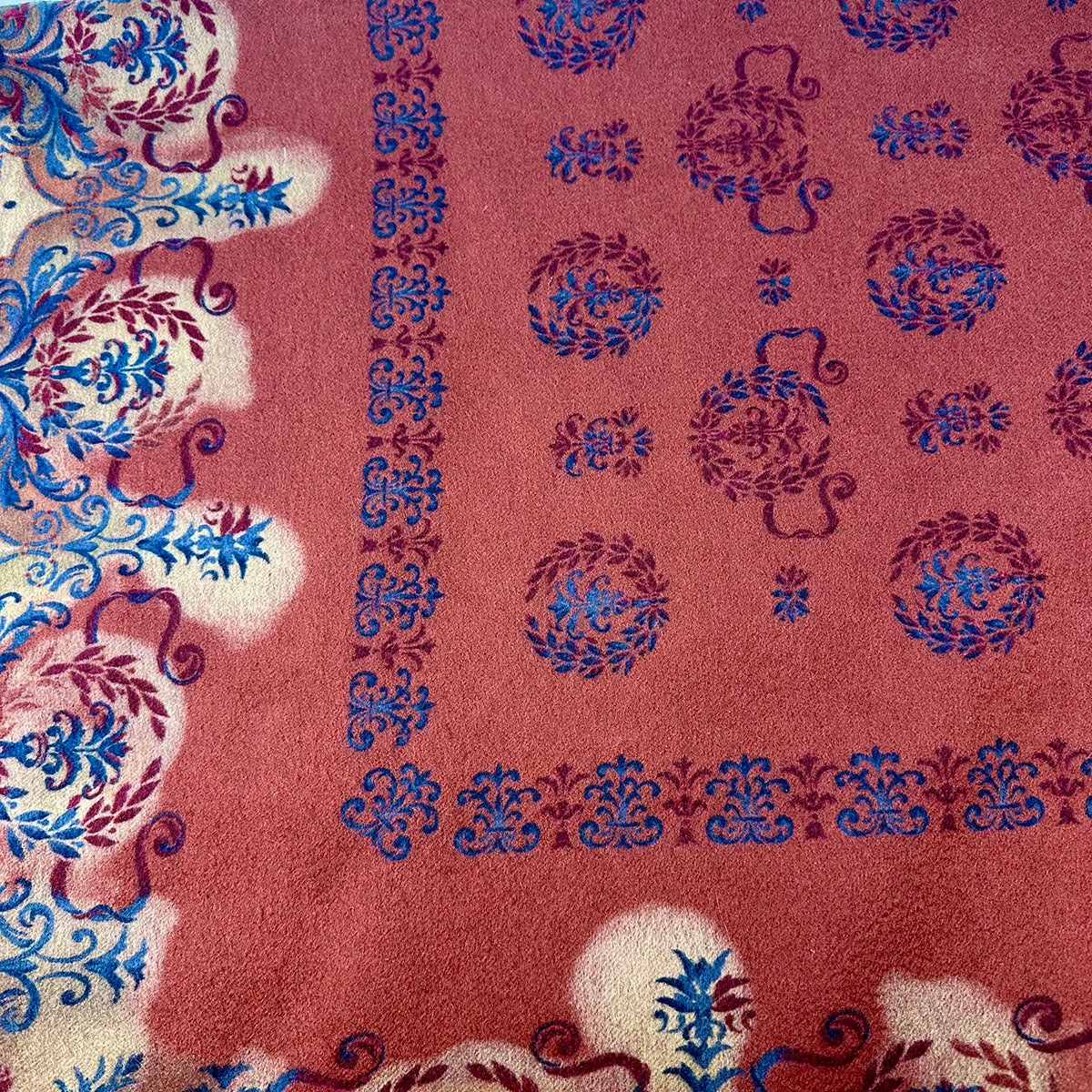 Loro Piana Printed  Shawl with Suede Trim