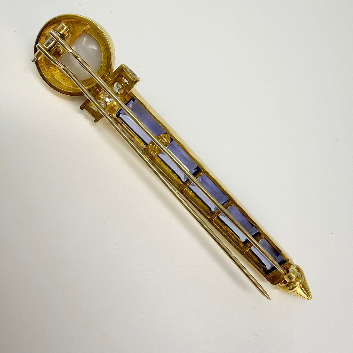 Susan Berman 18K Gold Pin with Tanzanite and Diamonds