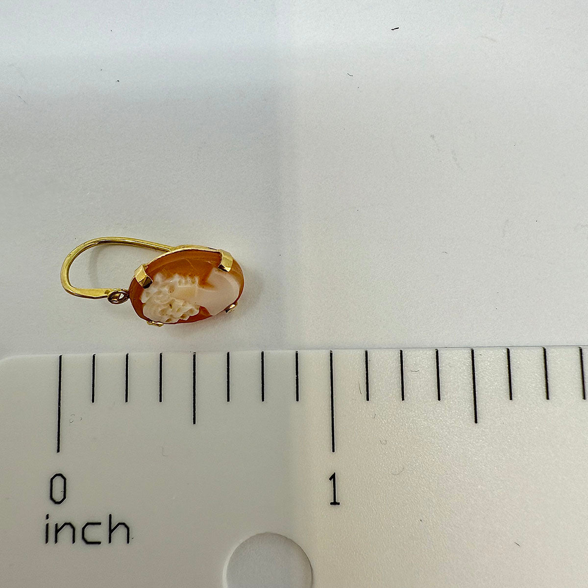 14K Gold Cameo  Earrings