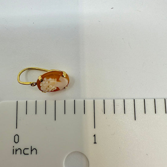 14K Gold Cameo  Earrings