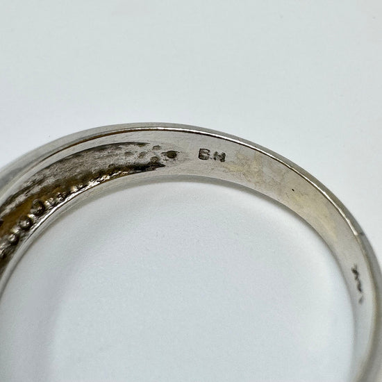 14K White Gold 5 Row Diamond Ring