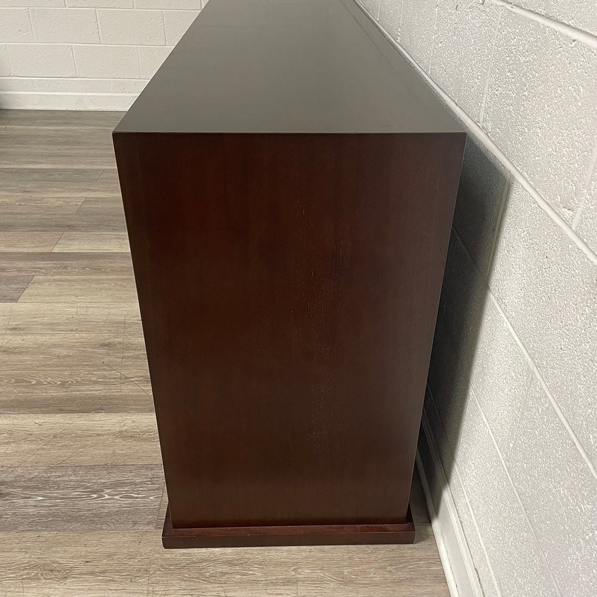 Sideboard with Leather Doors and Dark Wood