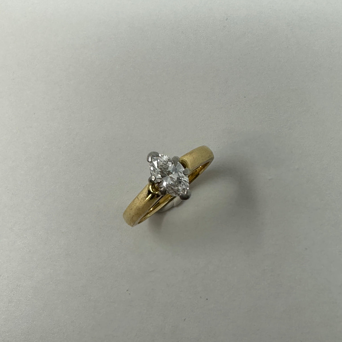 18K Gold Ring with 0.71 Marquise Cut Diamond