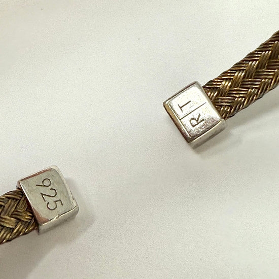 New Tateossian Sterling Silver and Cooper Weave Men's Cuff Bracelet