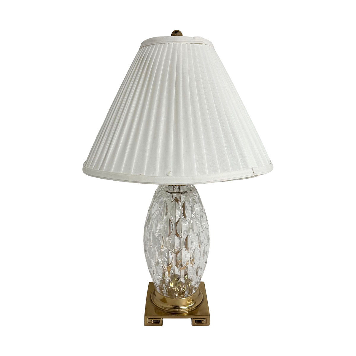 Crystal Lamp with Brass Base