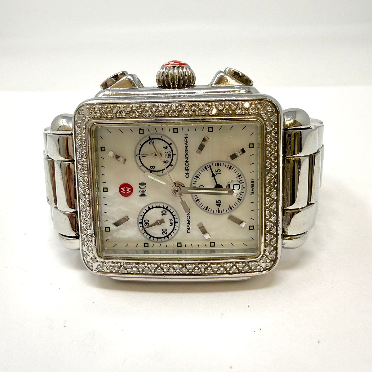 Michele Deco Diamond Chronograph Watch