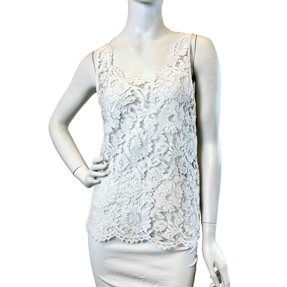 New Valentino Sleeveless Lace Blouse