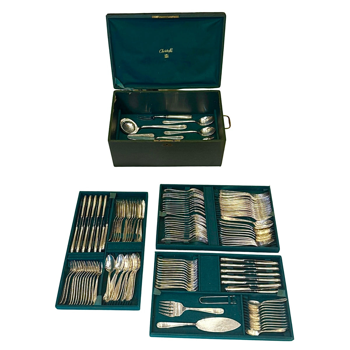 Christofle Vendome Flatware 144 Pcs. Serv for 12, 11 Pcs Setting, Serving+ Box
