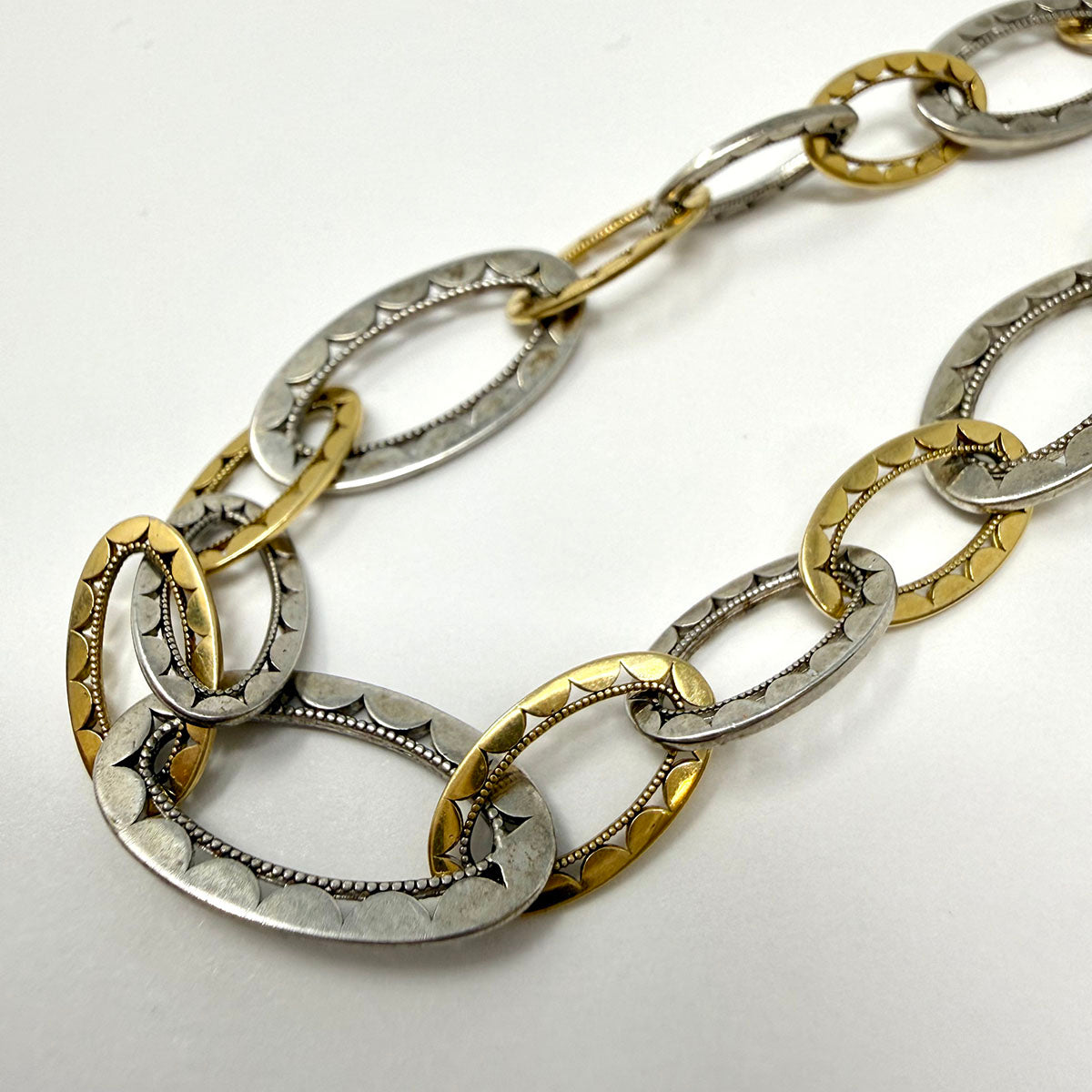 Tacori Sterling and 18K Gold Oval Link Necklace