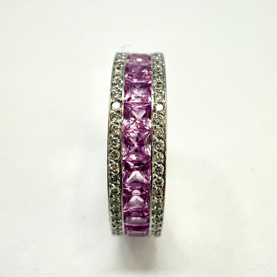 Bez Ambar Diamond and Pink Sapphire Eternity Ring