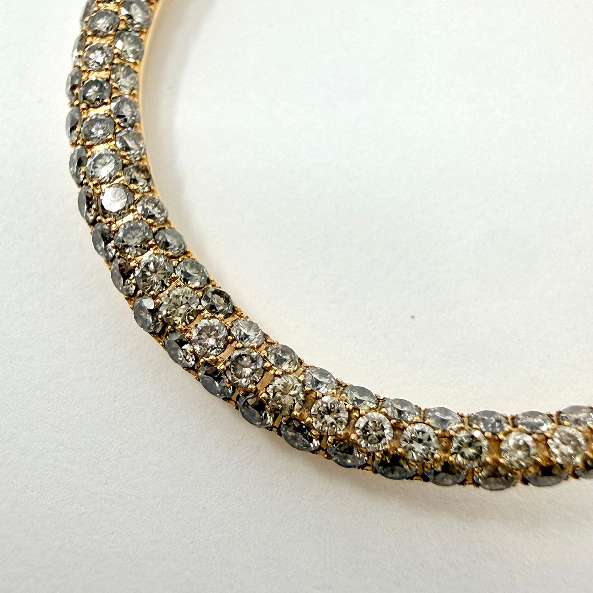 Stenzhorn 18K Rose Gold Hoop Earrings with 440 Full Cut Diamonds