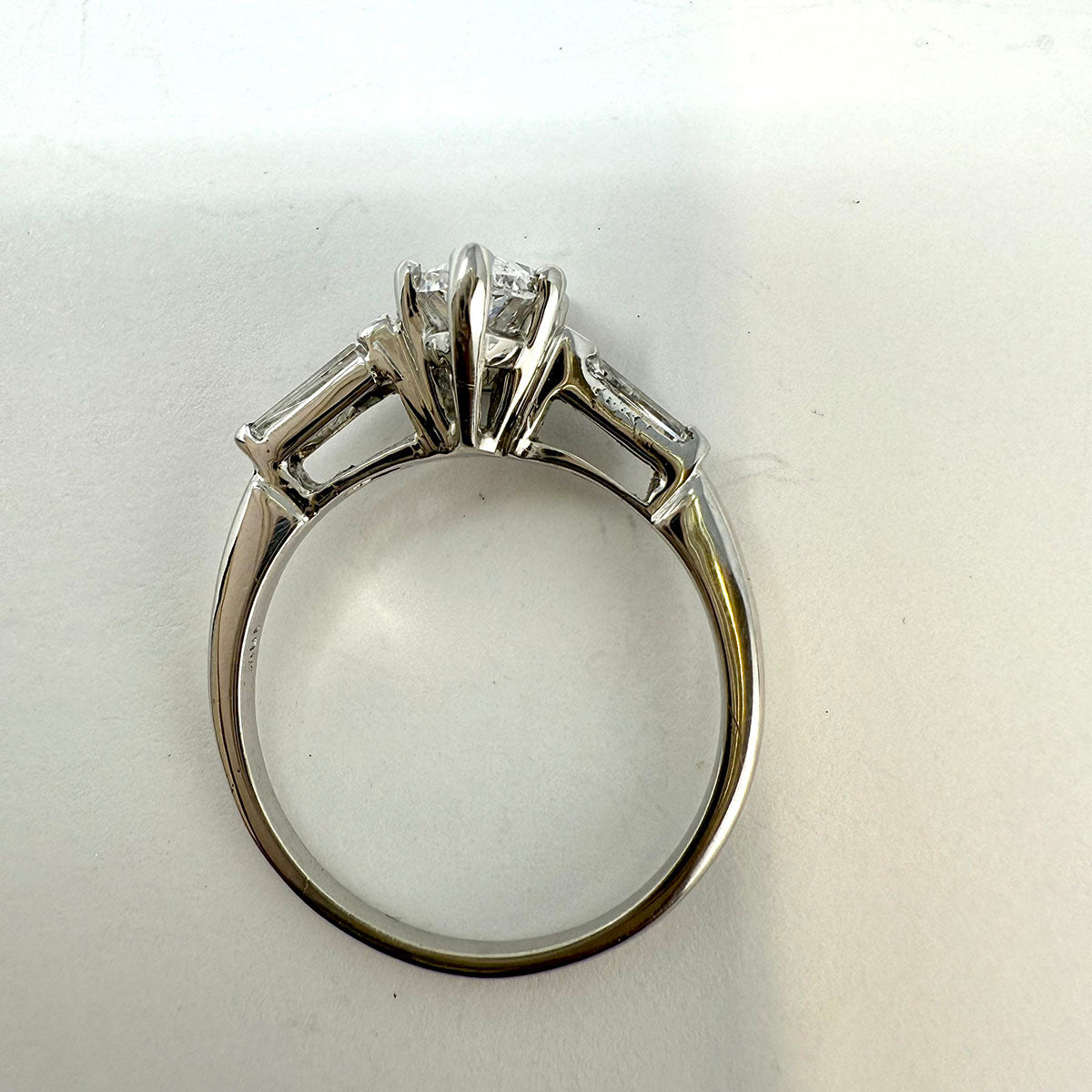 Platinum Ring with 1.06ct Pear Shaped Diamond