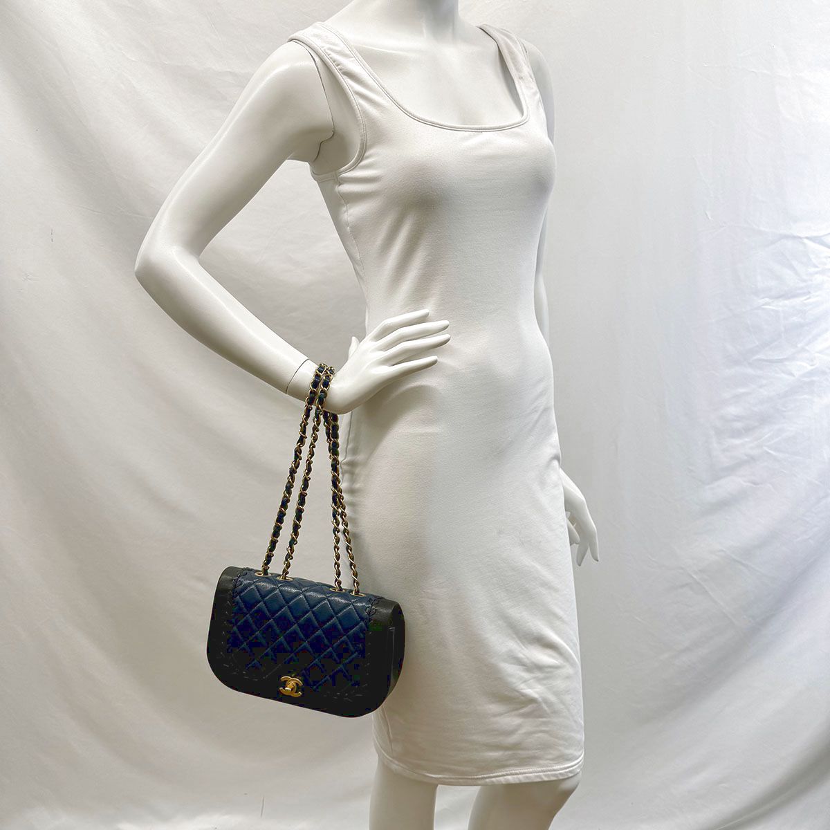 Chanel Bicolor Braided Saddle  Crossbody