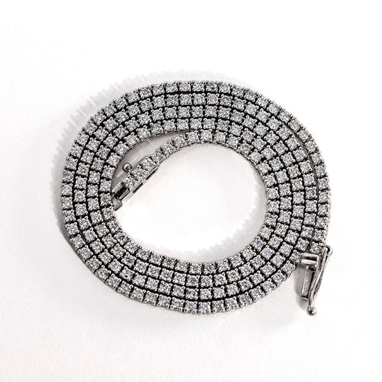 14K White Gold Diamond  Tennis Necklace