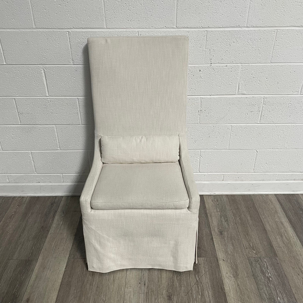 Set of 8 RH Upholstered Dining Chairs on Wheels