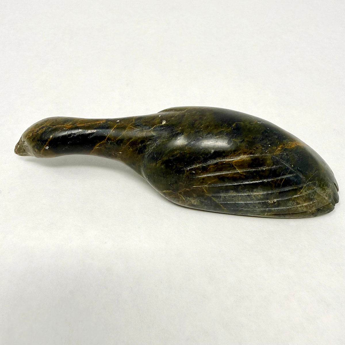 Pair of Soapstone Sculptures: Seal and Bird