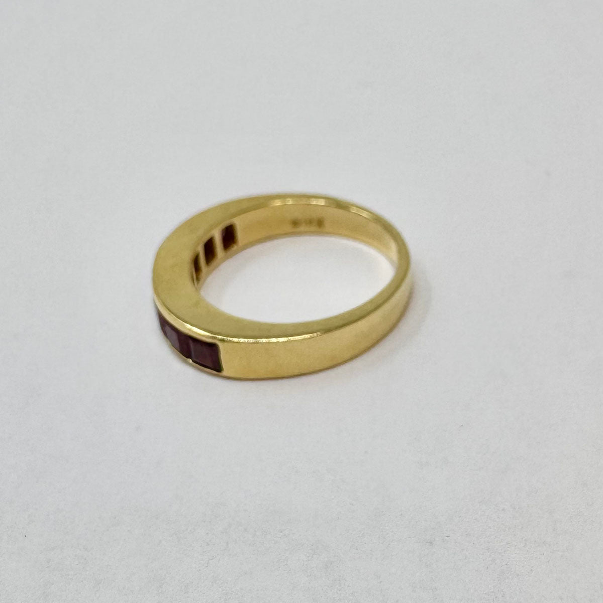 Art Jacobi 18K Gold Guard Ring with 7 Channel Set Rubies