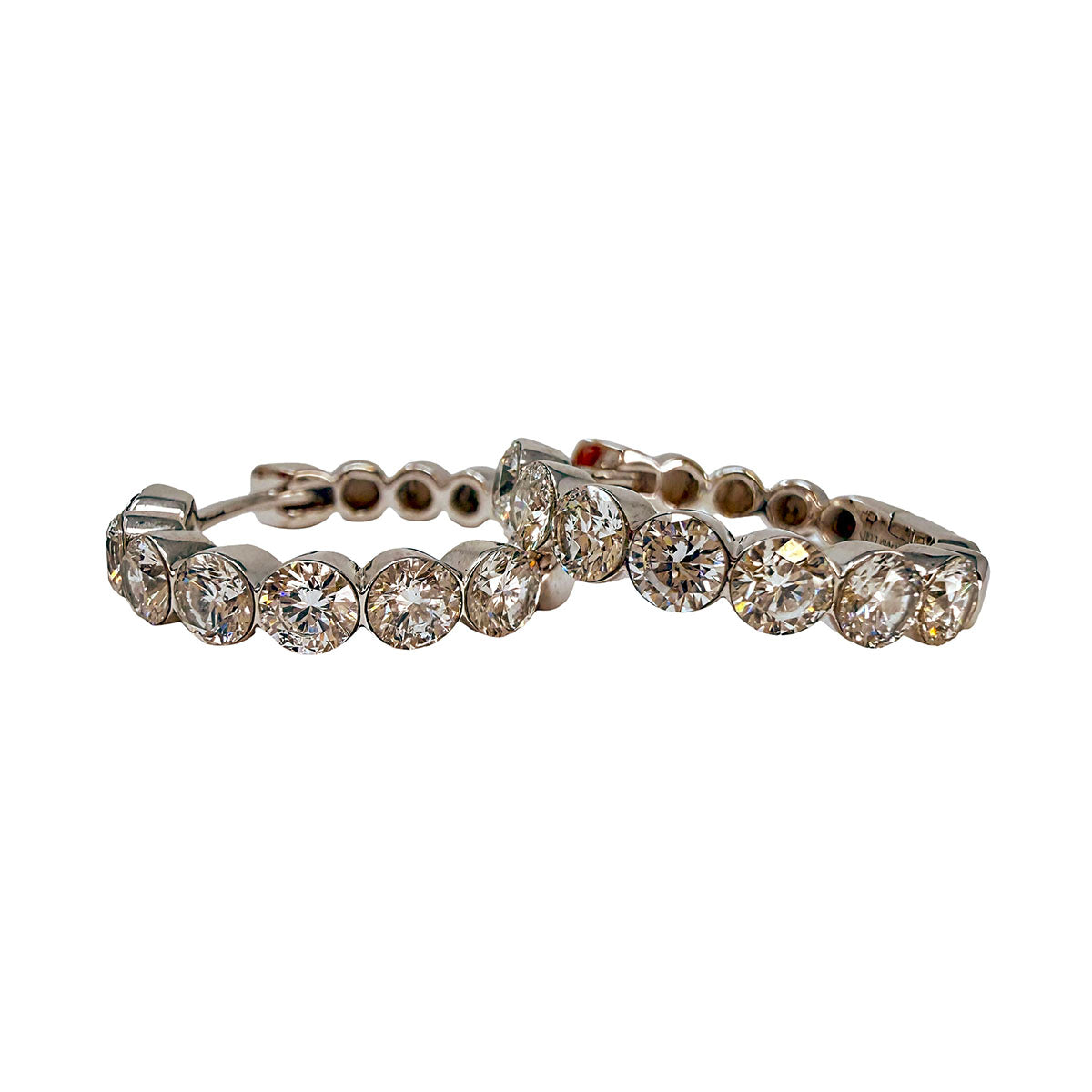 14K White Gold Lab Grown Diamond Hoop Earrings