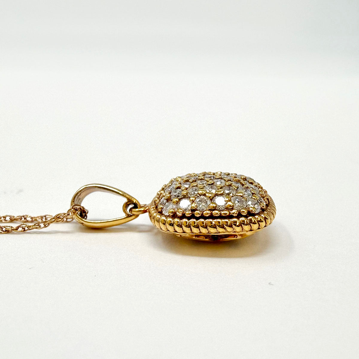 14K Rose Gold Necklace with Diamond Pendant