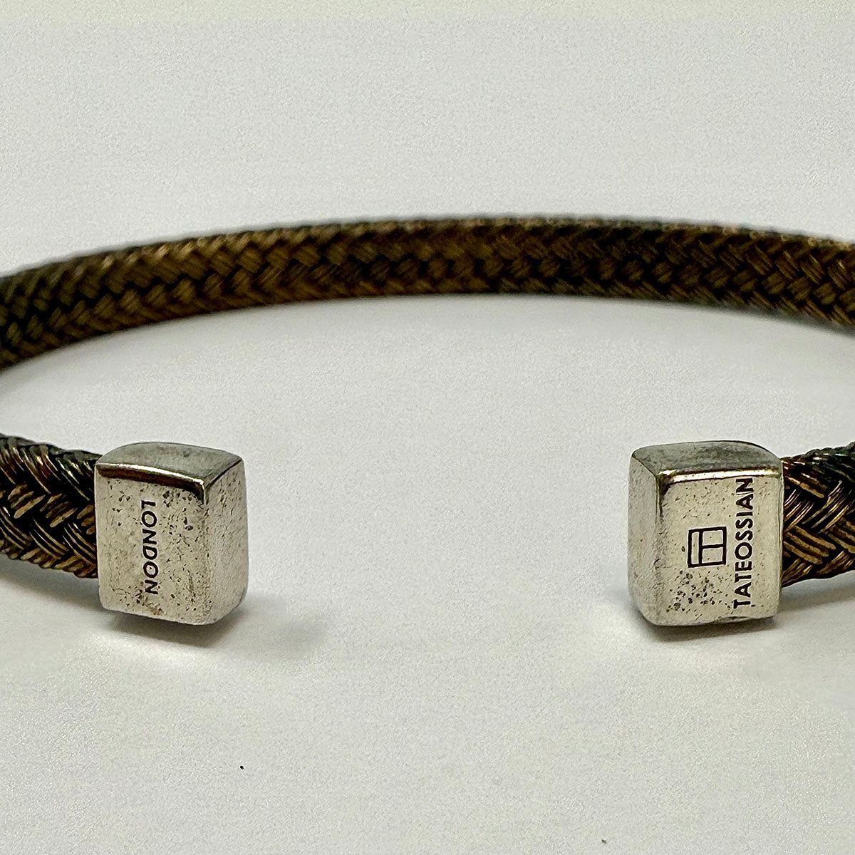 New Tateossian Sterling Silver and Cooper Weave Men's Cuff Bracelet