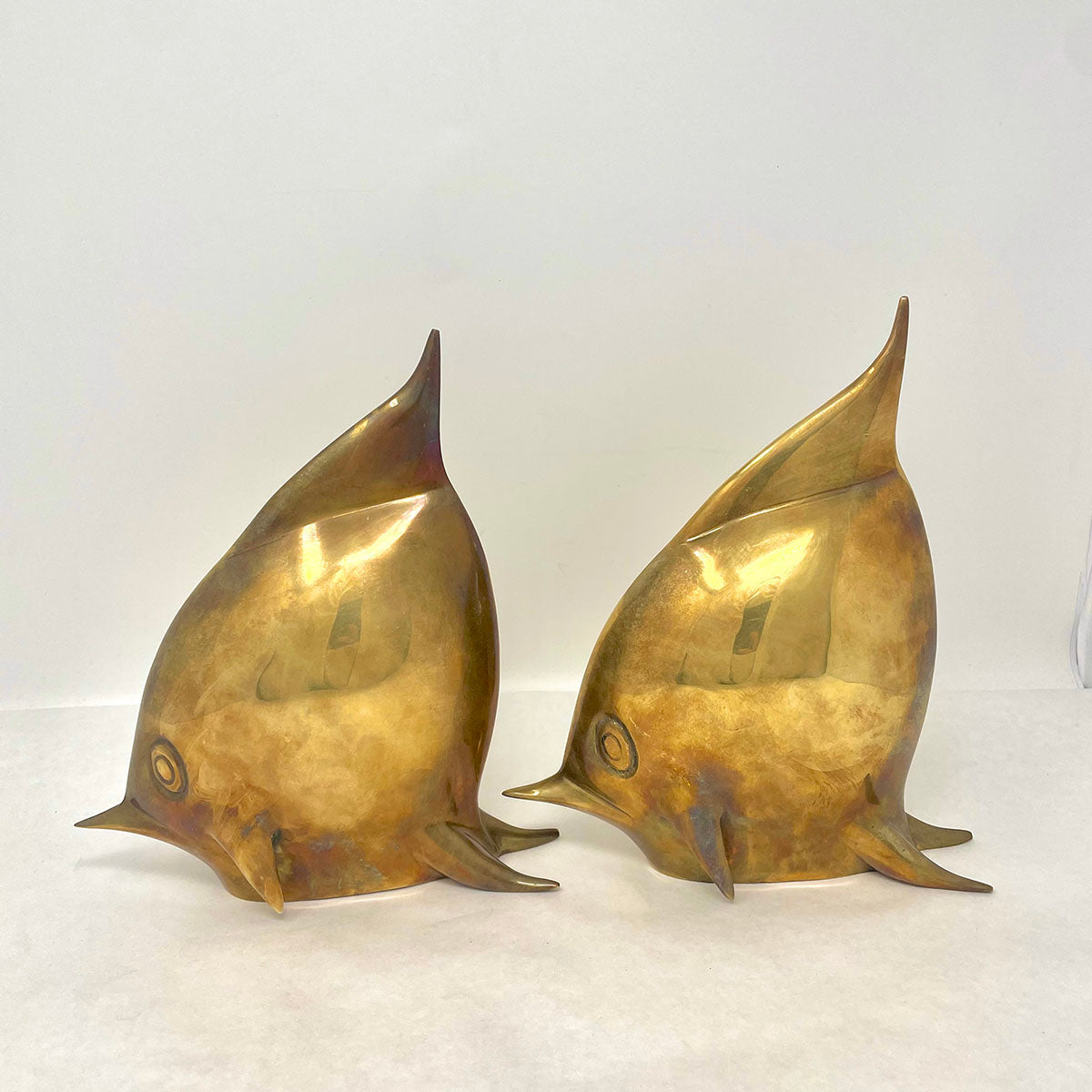 Pair of Vintage Brass Angelfish Figurines