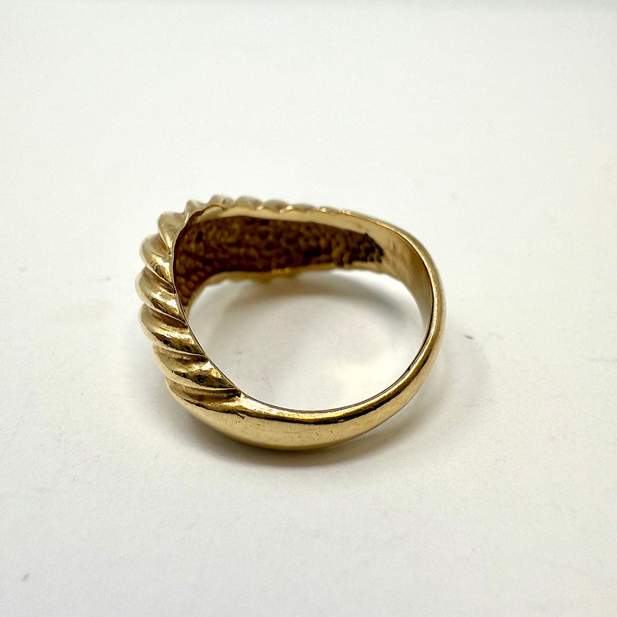 14K Gold Ribbed Ring