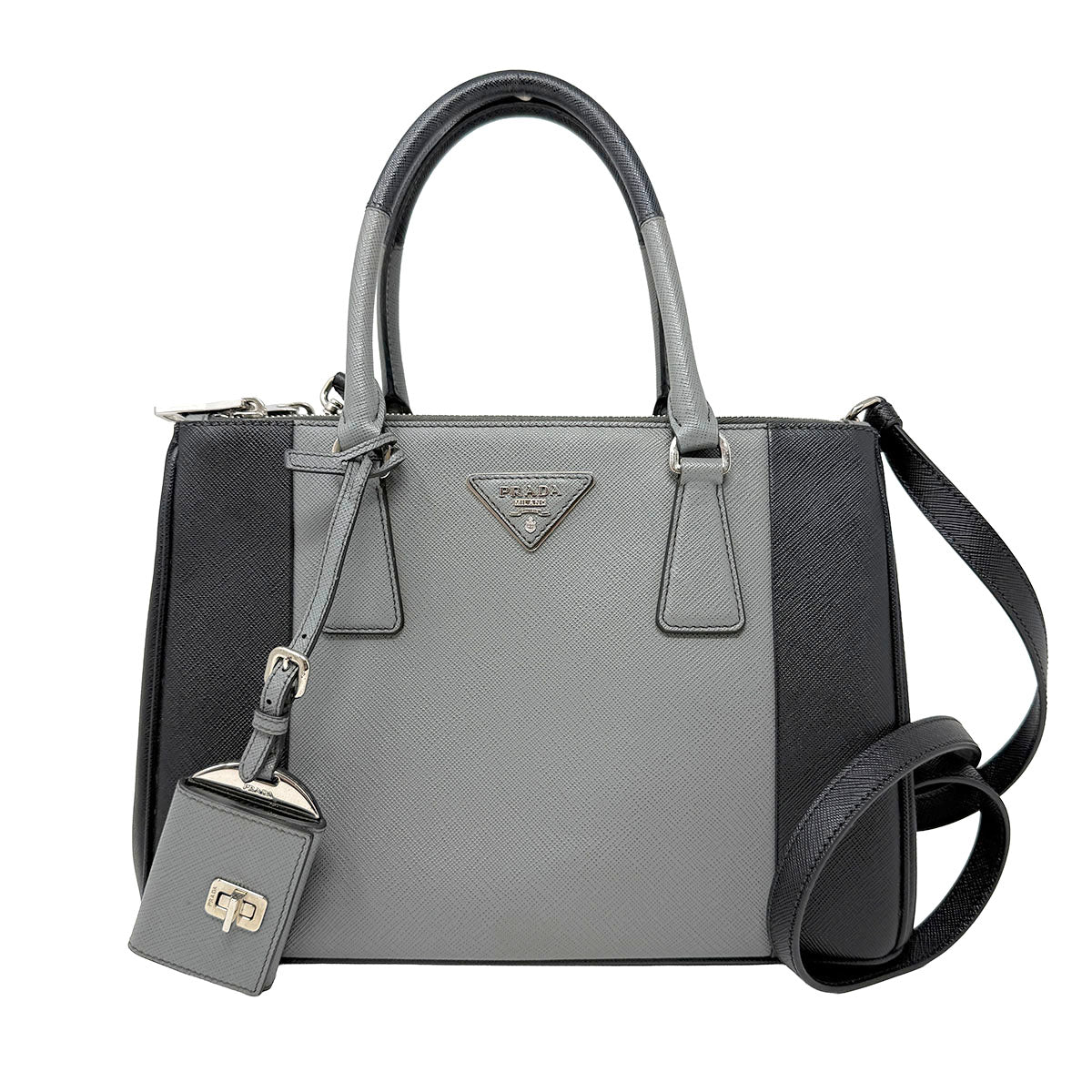 Prada Bicolor Double Zip Galleria Tote