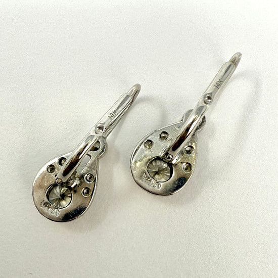 14K White Gold Diamond Drop Earrings