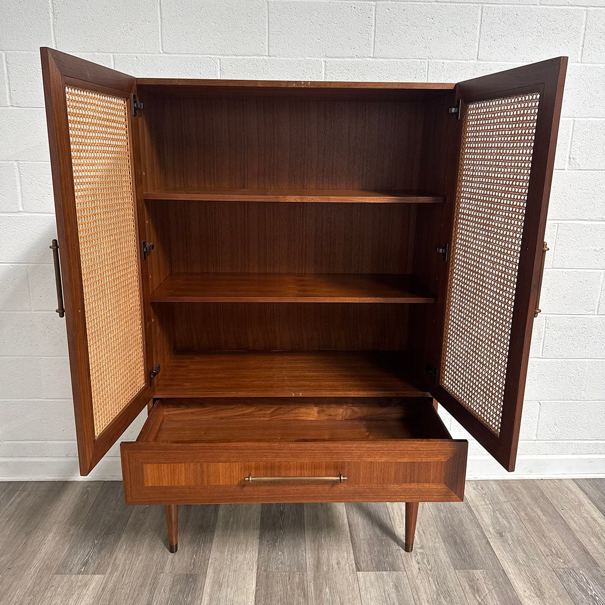 Cabinet with Woven Rattan Panel Doors