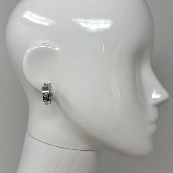 Cartier 18K White Gold LOVE Diamond Hoop Earrings