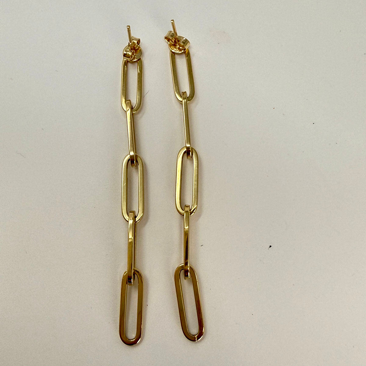 14K Paperclip Link Earrings