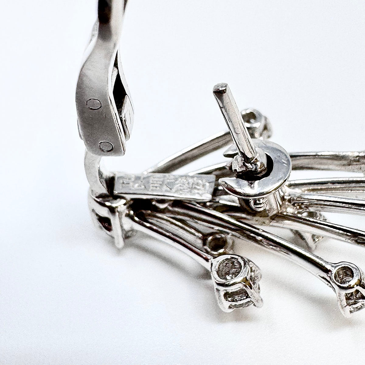 18K White Gold Diamond Spray Clip-on Earrings