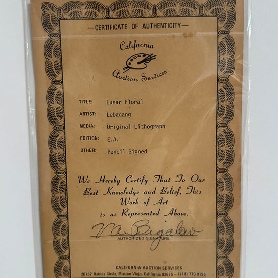 "Lunar Floral" Signed COA Included