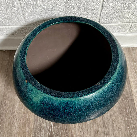 Large Glazed Teal Planter