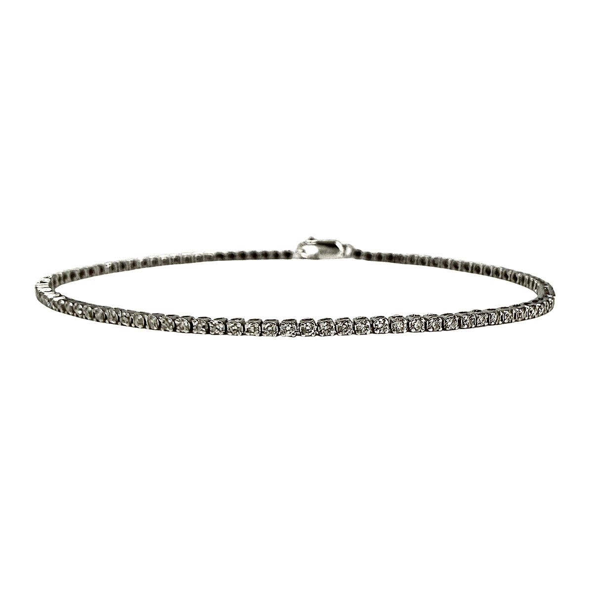 14K White Gold Lab Grown Diamond Tennis 7" Bracelet