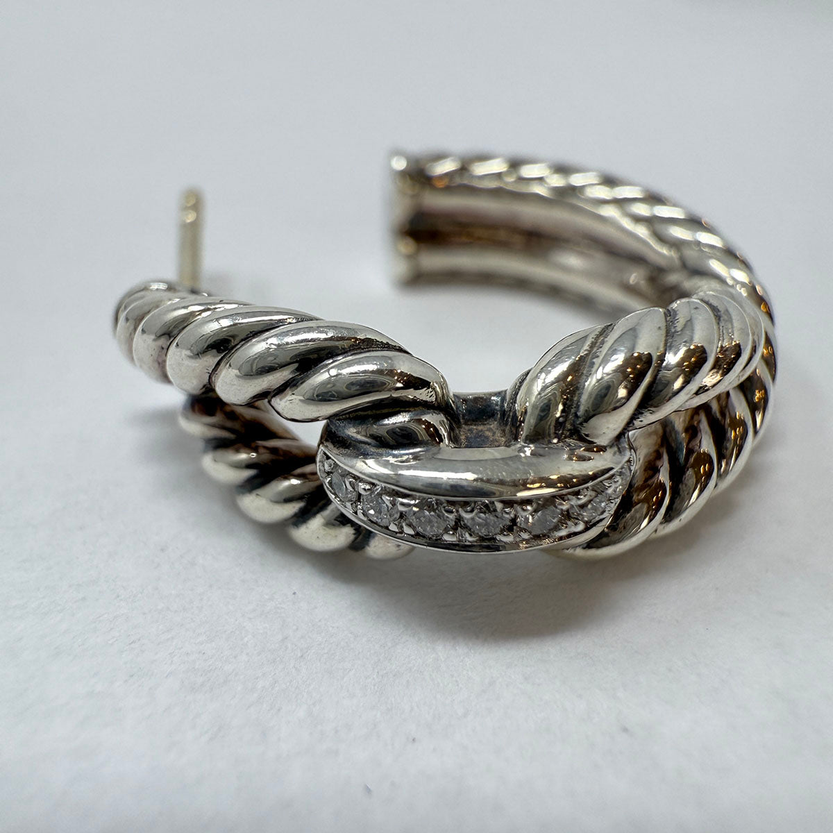 David Yurman Diamond Wellesley Hoop Earrings