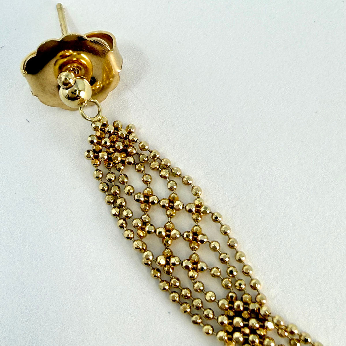 14K Woven Tassel Earrings