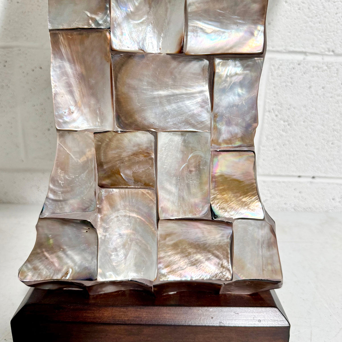 Sculptural Mother of Pearl Mosaic Table Lamp