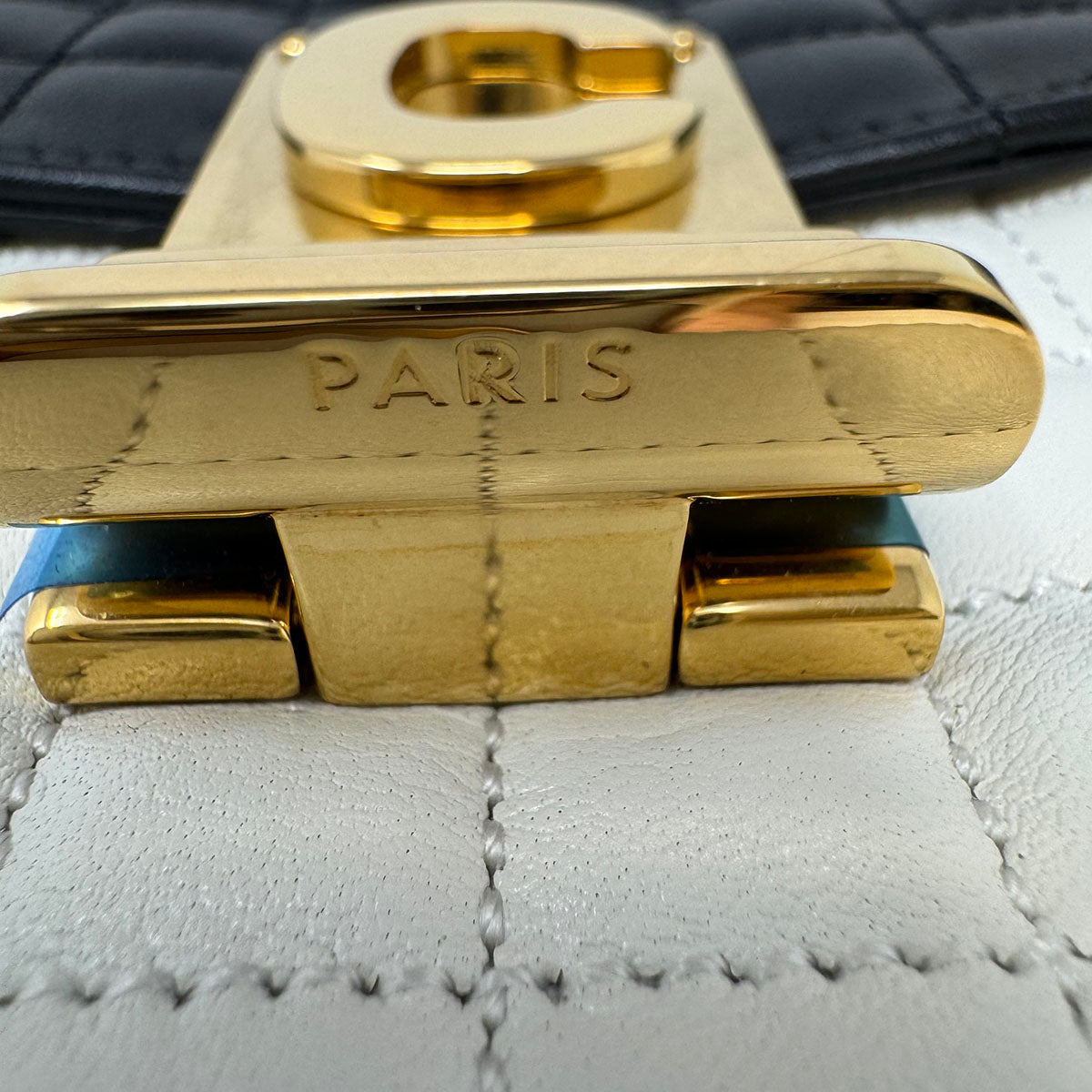Celine Quilted C Bicolor Shoulder Bag