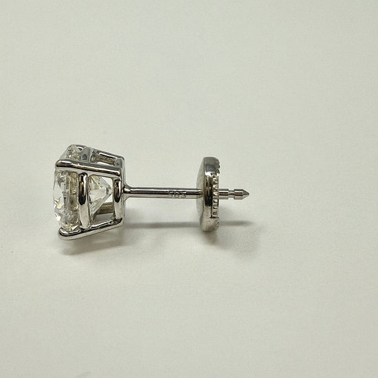 14K White Gold Lab Grown 3.12ct Diamond Stud Earrings