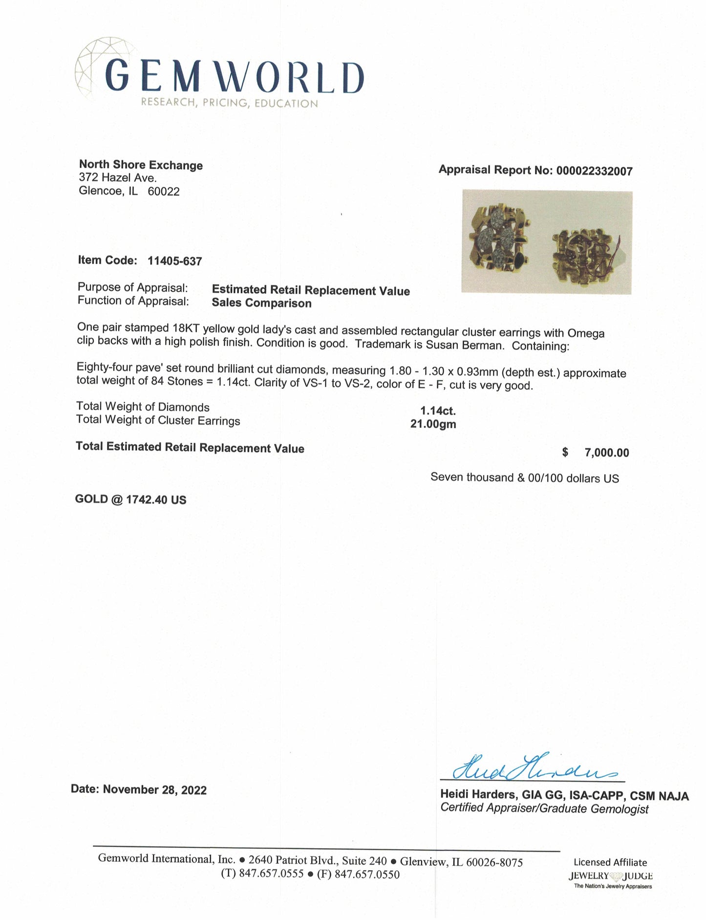 Susan Berman 18K Gold Clip-on Earrings with Diamonds