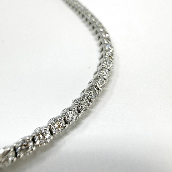14K White Gold 4.25 ct.  Lab Grown Diamond Tennis Necklace