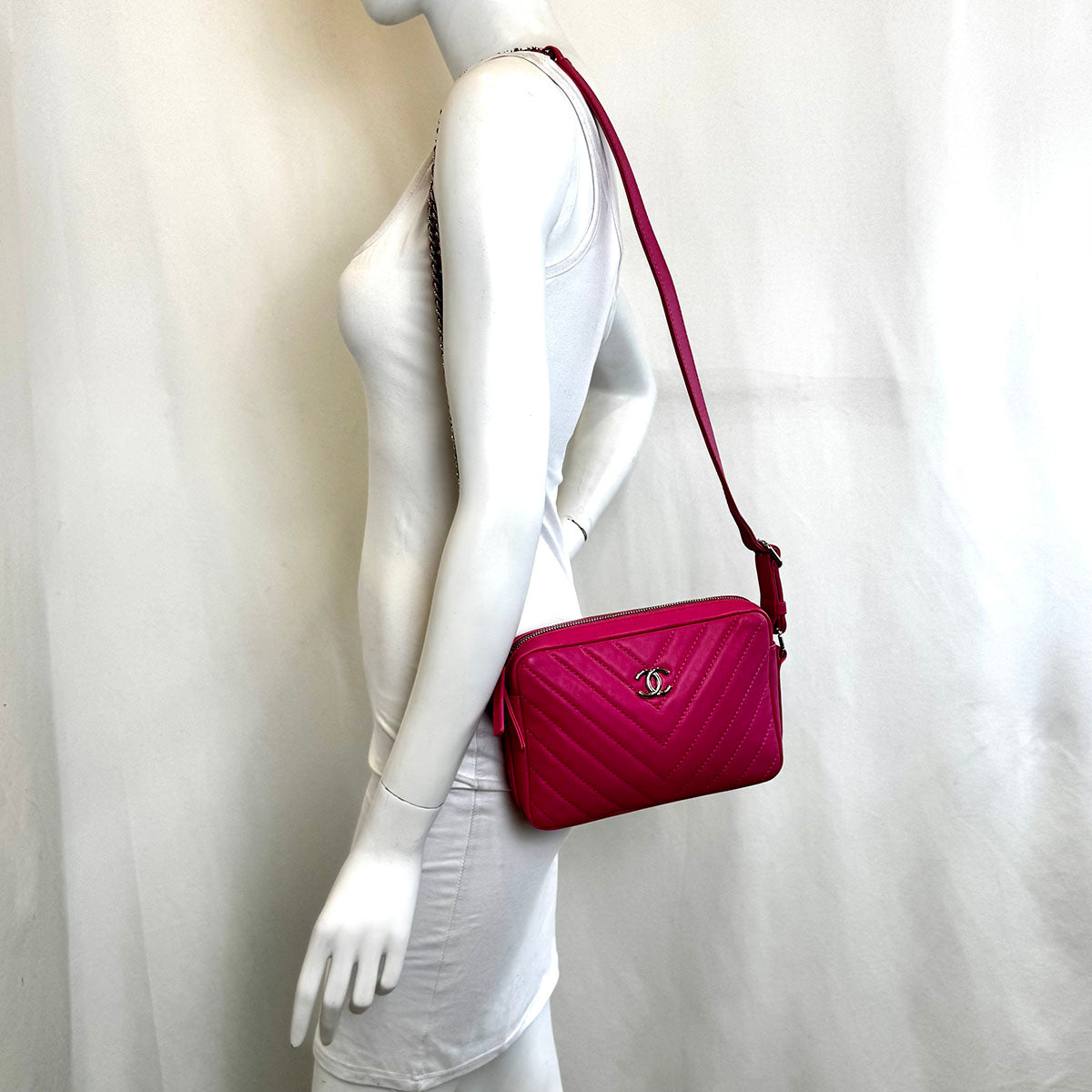 Chanel Chevron Quilted Camera Bag
